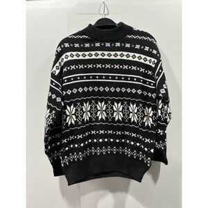 American Pride Sweater Men Small Fair Isle Nordic Snowflake Grandpa Made in USA